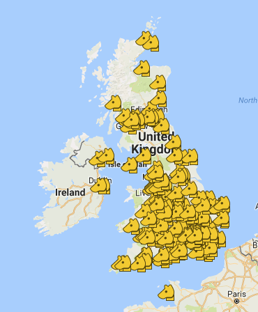 map of uk vets offering blood titres in dogs