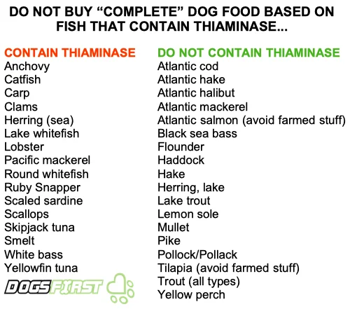 fish with or without thiaminase