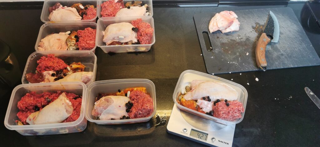 DIY raw dog food using power paste